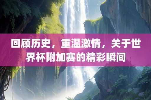回顾历史，重温激情，关于世界杯附加赛的精彩瞬间金炬实业股份有限公司