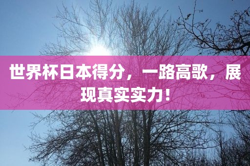 世界杯日本得分，一路高歌，展现真实实力！金炬实业股份有限公司