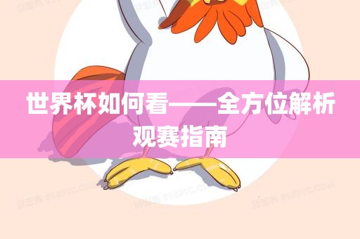 世界杯如何看——全方位解析观赛指南