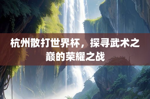 武术之巅荣耀之战